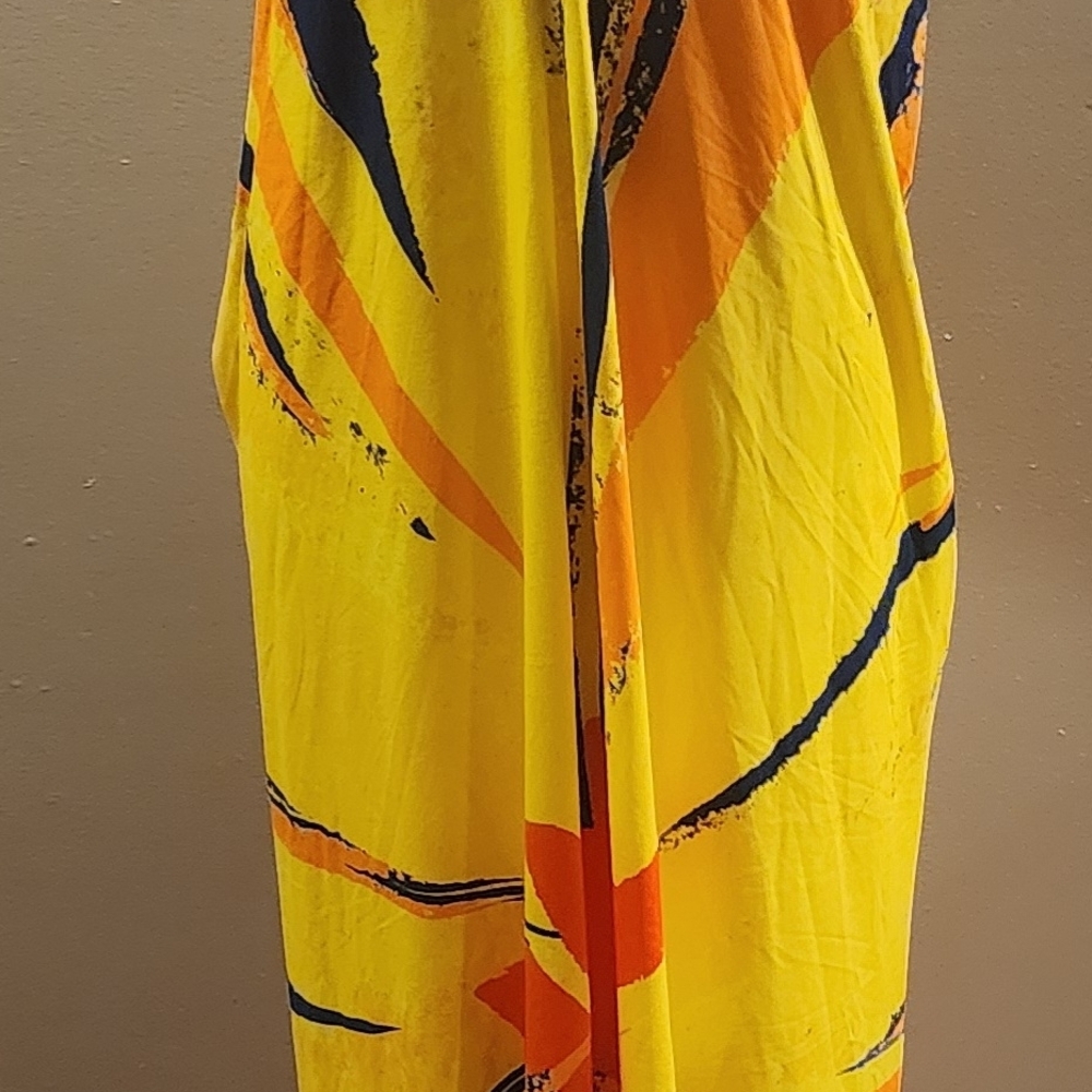 SHEIN Vibrant Yellow and Orange Backless Dress